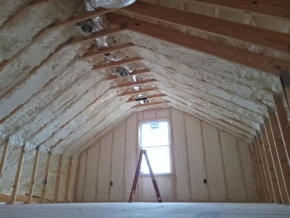 Spray foam roofing application for Crawl Space Insulation project in Havre